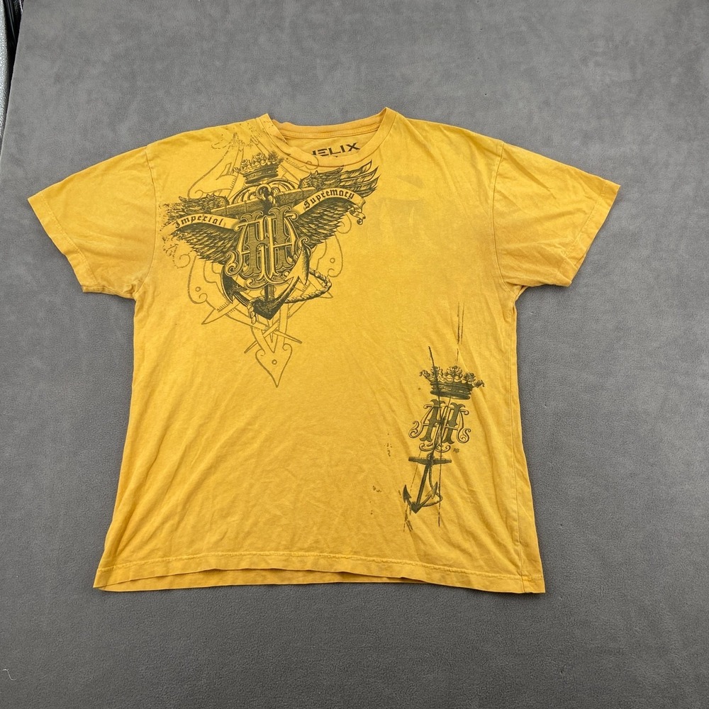 Vintage Y2K Helix Winged Cross Grunge T-Shirt Sz XL Y2K Retro Street Gothic